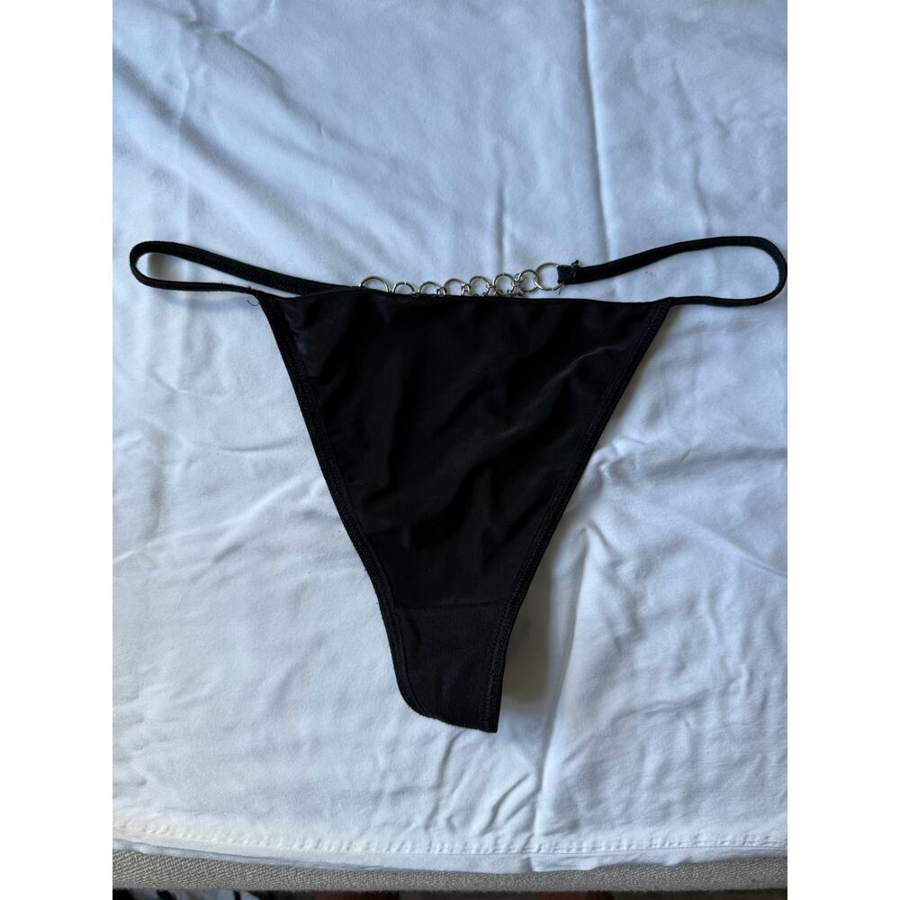 NWOT Black Ring Detail Thong Panty – Unbranded – Size M